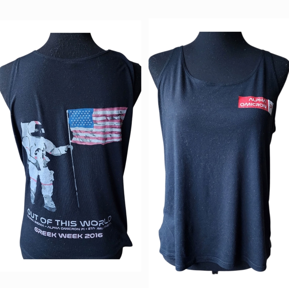 Alpha Omicron Pi Sorority Greek Week 2016 "Out of This World" Astronaut Tank Top